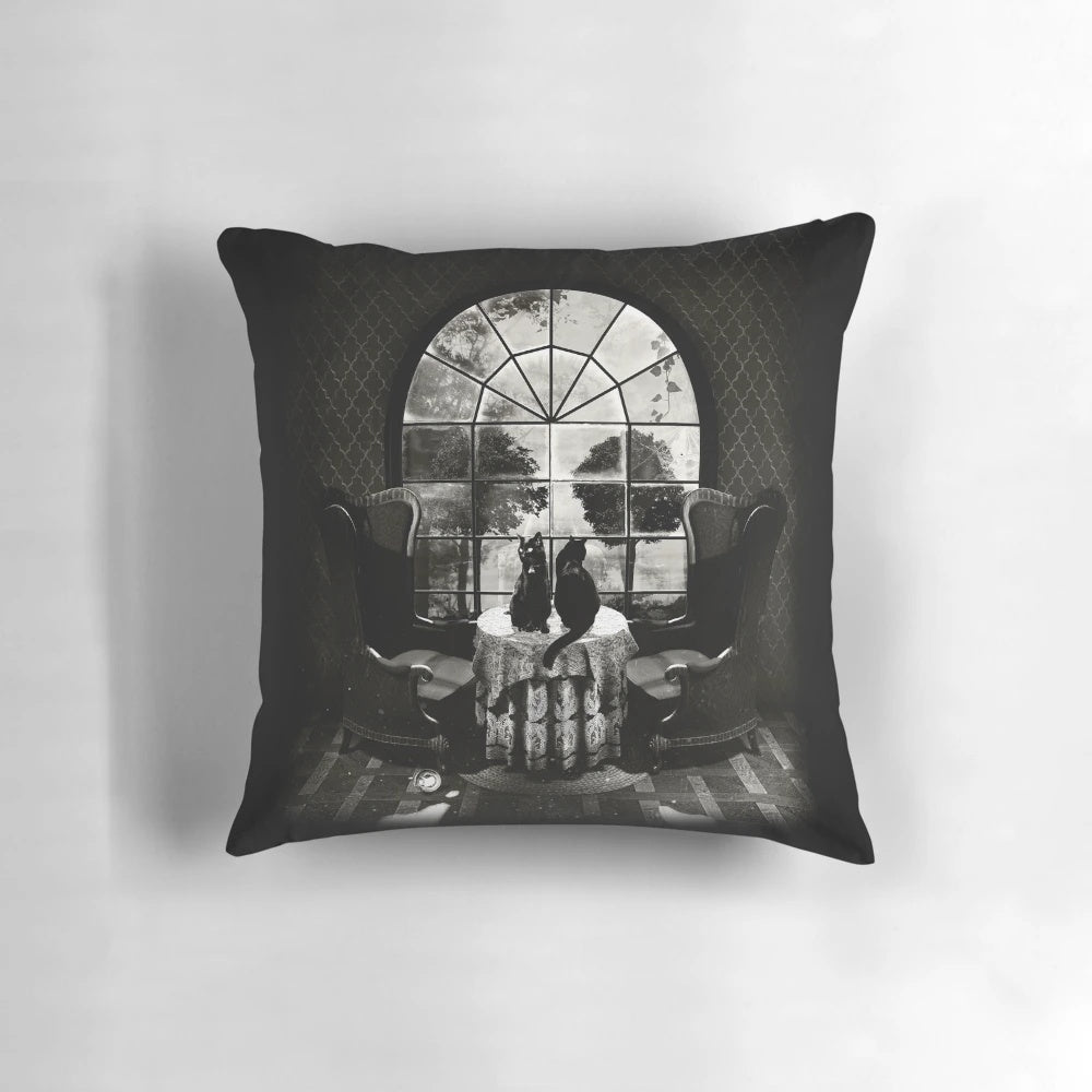 Dark room skull pillow with a gothic and horror-inspired design, perfect for adding a touch of edgy style to your home.