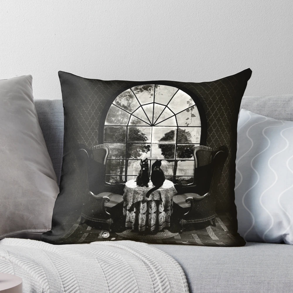 Dark room skull pillow with a gothic and horror-inspired design, perfect for adding a touch of edgy style to your home.