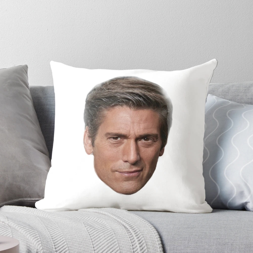 Soft, high-quality pillow featuring a design inspired by ABC News anchor David Muirhead