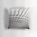 A black and gray throw pillow featuring a graphic design of the DC metro tunnel system, perfect for modern home decor.