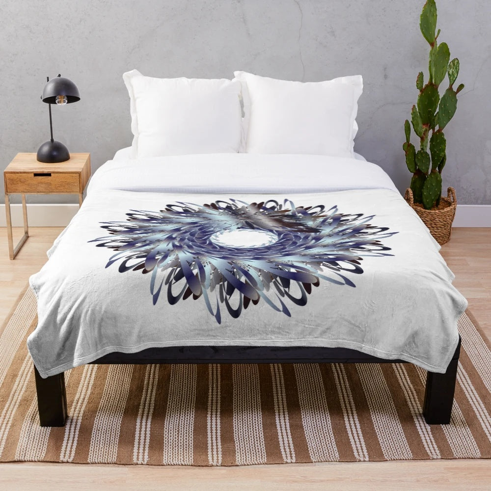 Stylish designer plush blanket with vibrant patterns