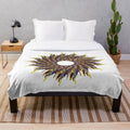 Plush designer's blanket with a vibrant, trendy pattern
