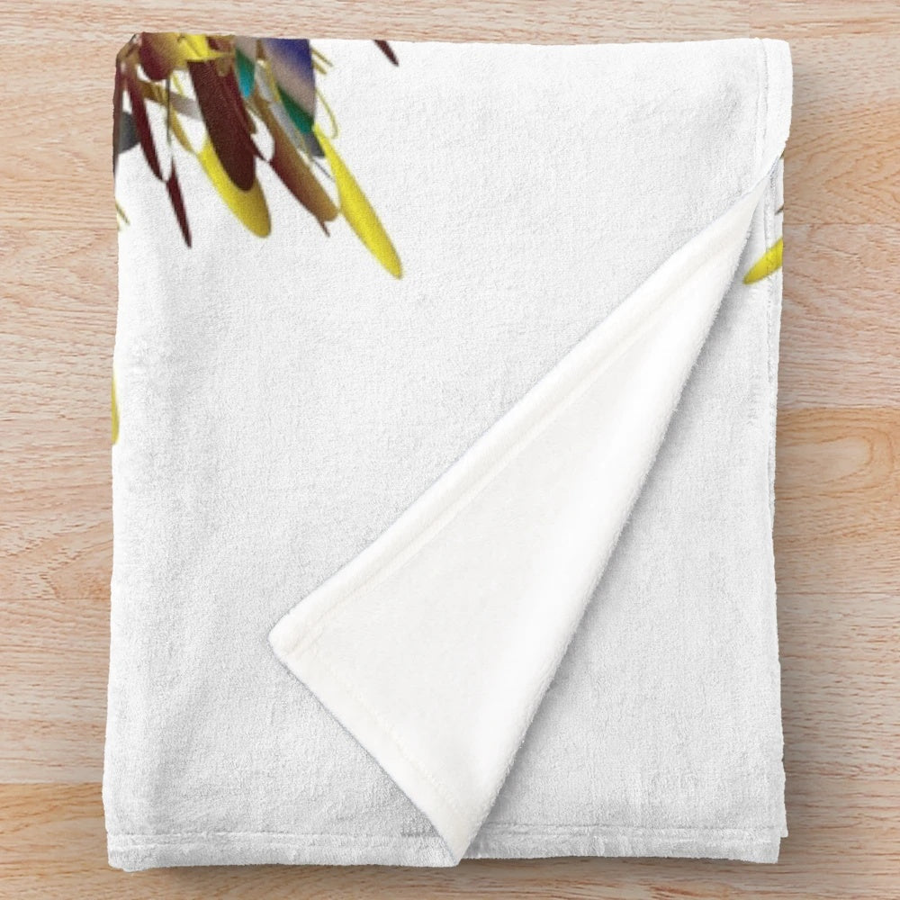 Plush designer's blanket with a vibrant, trendy pattern