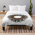 Stylish designer's plush blanket with geometric pattern