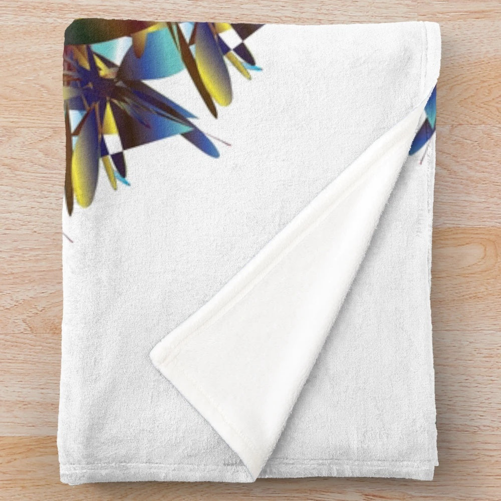 Stylish designer's plush blanket with geometric pattern