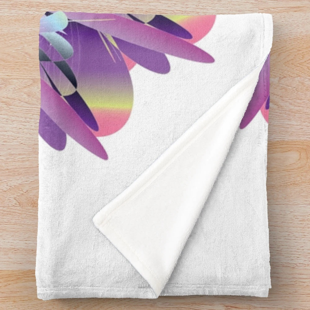 Stylish designer's plush blanket in a vibrant, modern pattern
