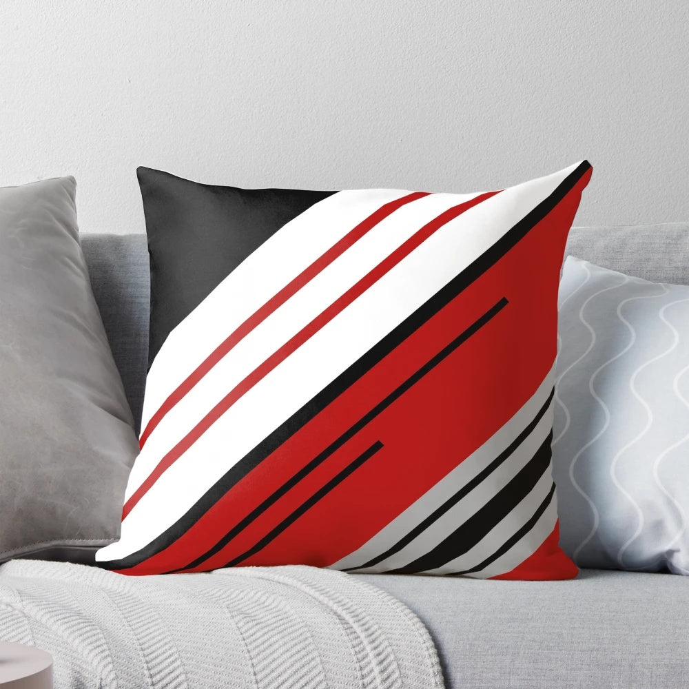 Diagonal stripes pattern decorative pillow for modern home interior design