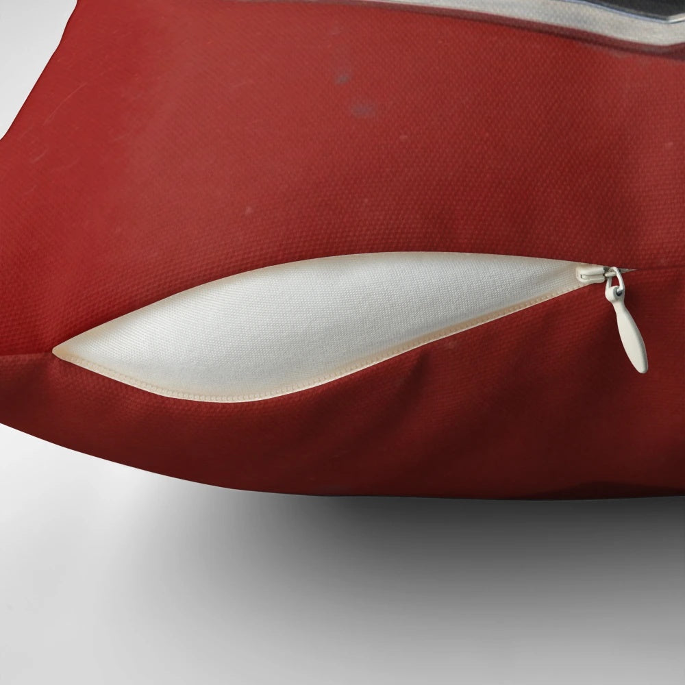 Dodge logo printed on a soft, silver pillow