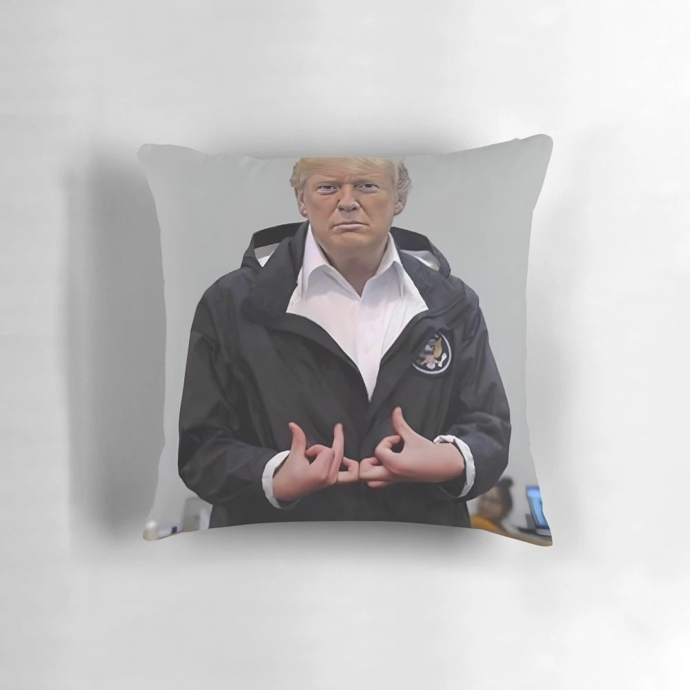 Donald Trump Pillow with YG Bompton Hand Sign Design