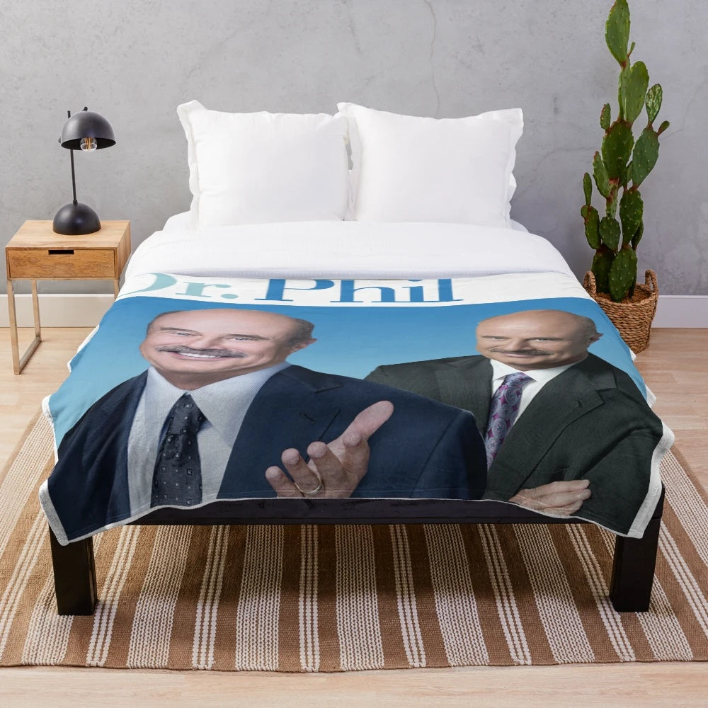 Dr. Phil inspired plush blanket with meme design