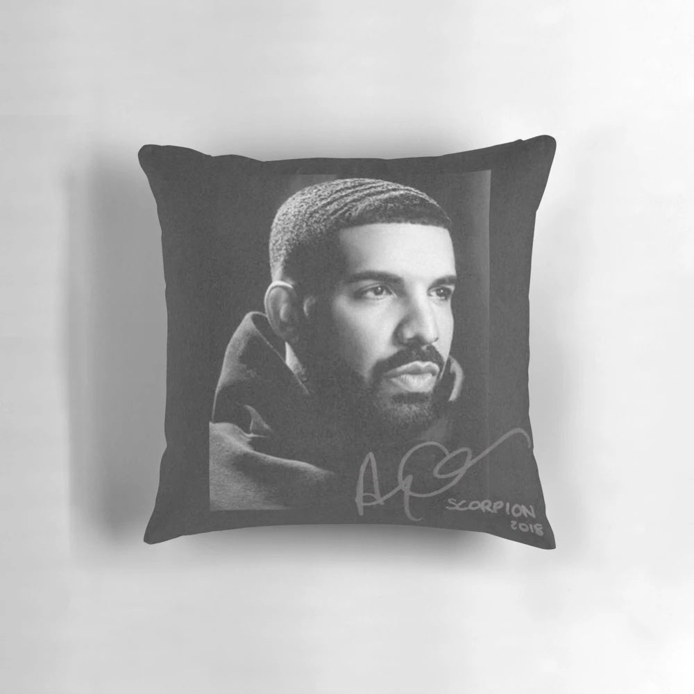 Cozy and fashionable drake-themed pillow with scorpion design