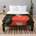Drake inspired plush blanket with red and gold sparkle design