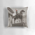 Duke of Wellington Pillow with Selective Black, White, and Orange Color Scheme