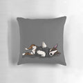 Decorative pillow featuring an illustration of an English Bull Terrier dog breed.
