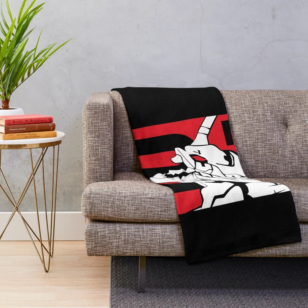 EVA-01 inspired plush blanket for anime fans