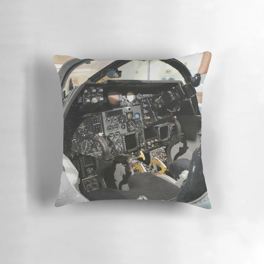F-111 aircraft-inspired office pillow with cockpit design