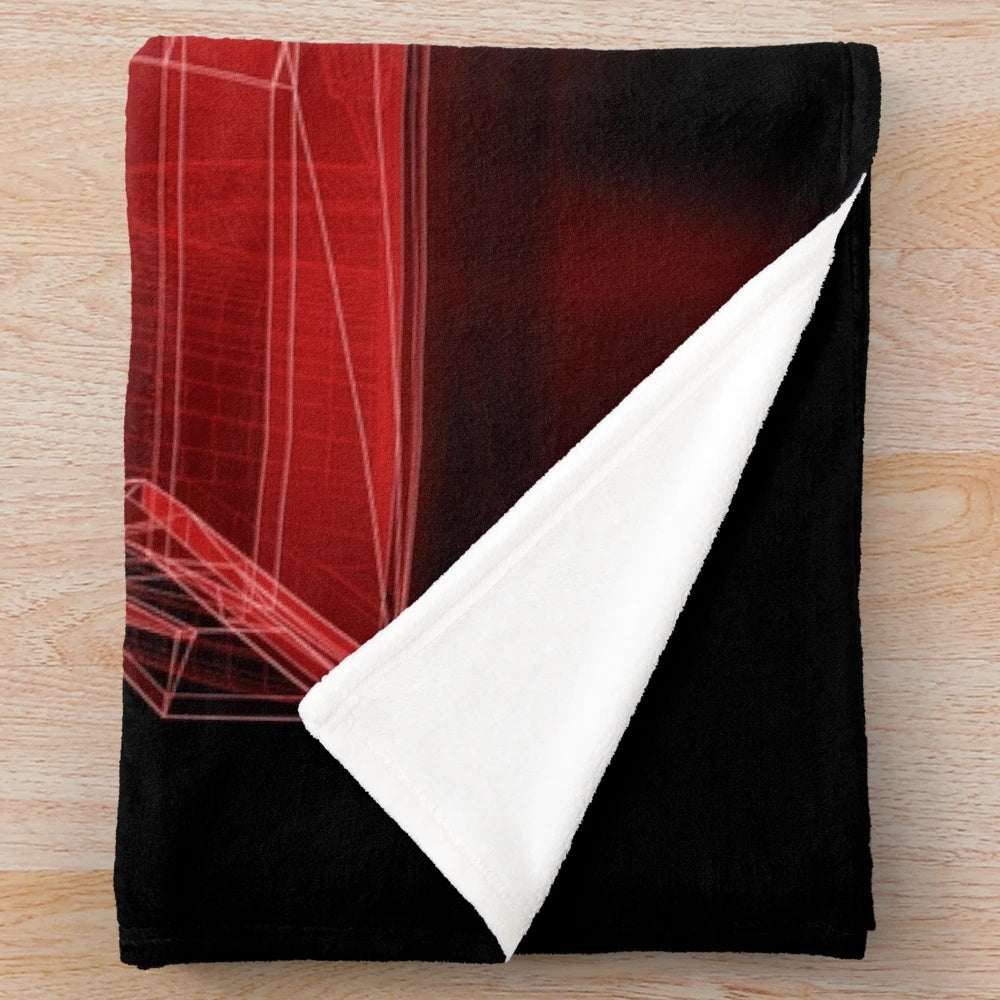 F1 racing car blueprint plush blanket