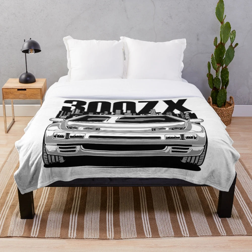 Fairlady 300ZX sports car inspired plush blanket
