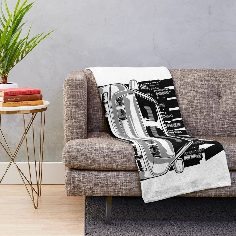 Fairlady 300ZX sports car inspired plush blanket