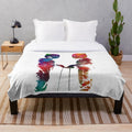 Plush blanket with a fencing sport art design