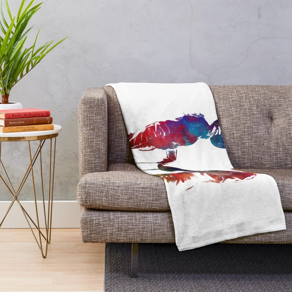 Plush blanket with a fencing sport art design