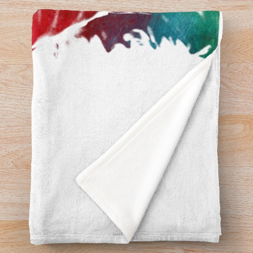 Plush blanket with a fencing sport art design