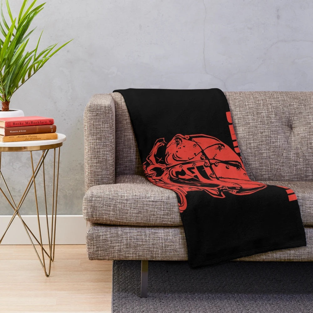 Five Finger Death Punch Inspired Plush Blanket with Skull and Knuckle Design