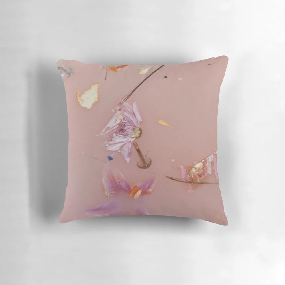 Vibrant floral pattern decorative pillow with Harry Styles and One Direction themes