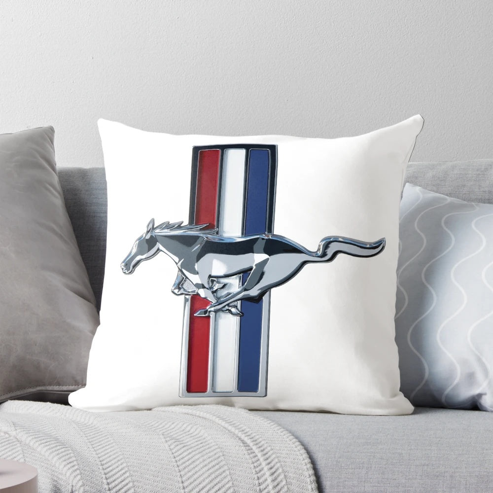 Ford Mustang Pillow with the iconic Mustang logo