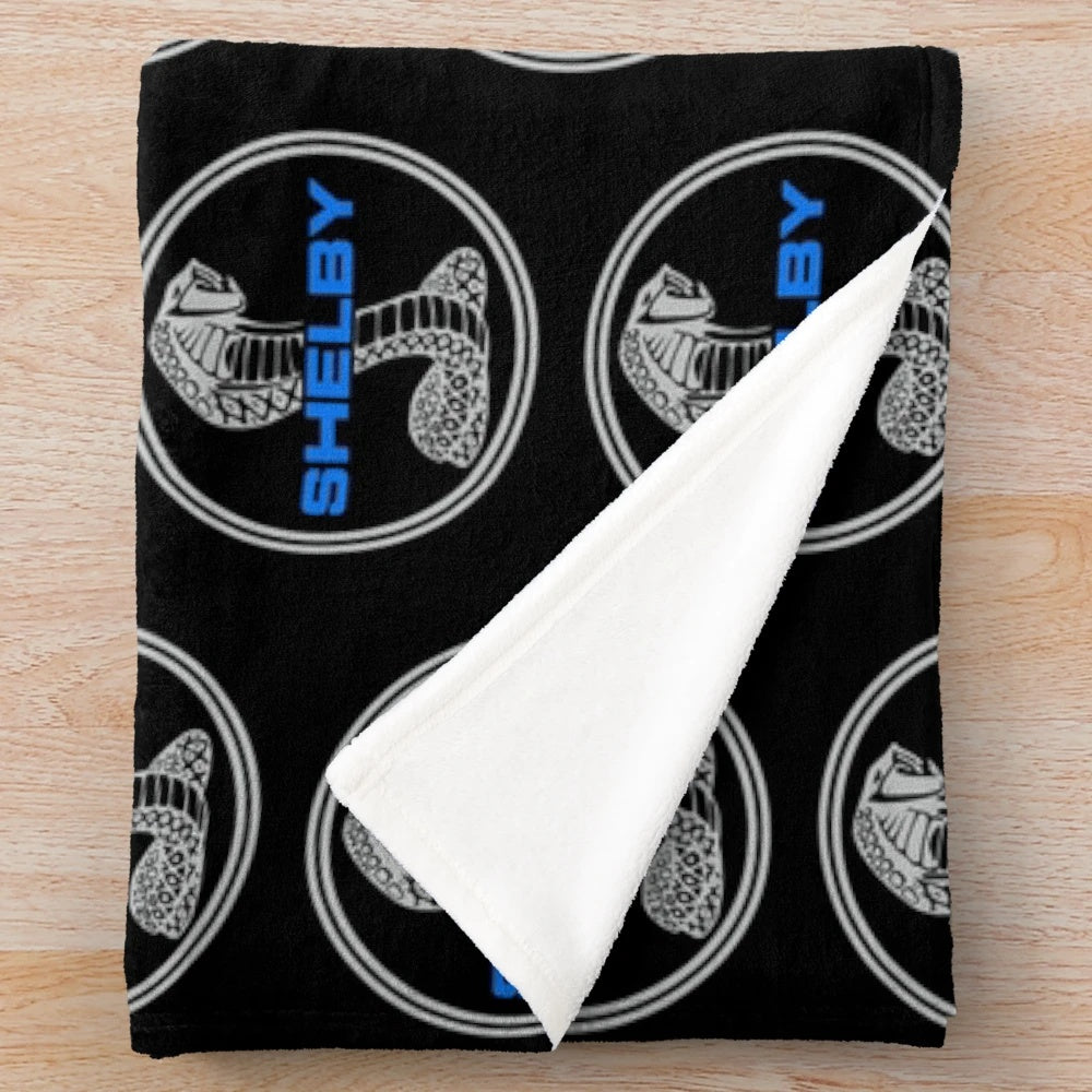 Ford Shelby inspired plush blanket featuring the Shelby GT500 and GT350 models