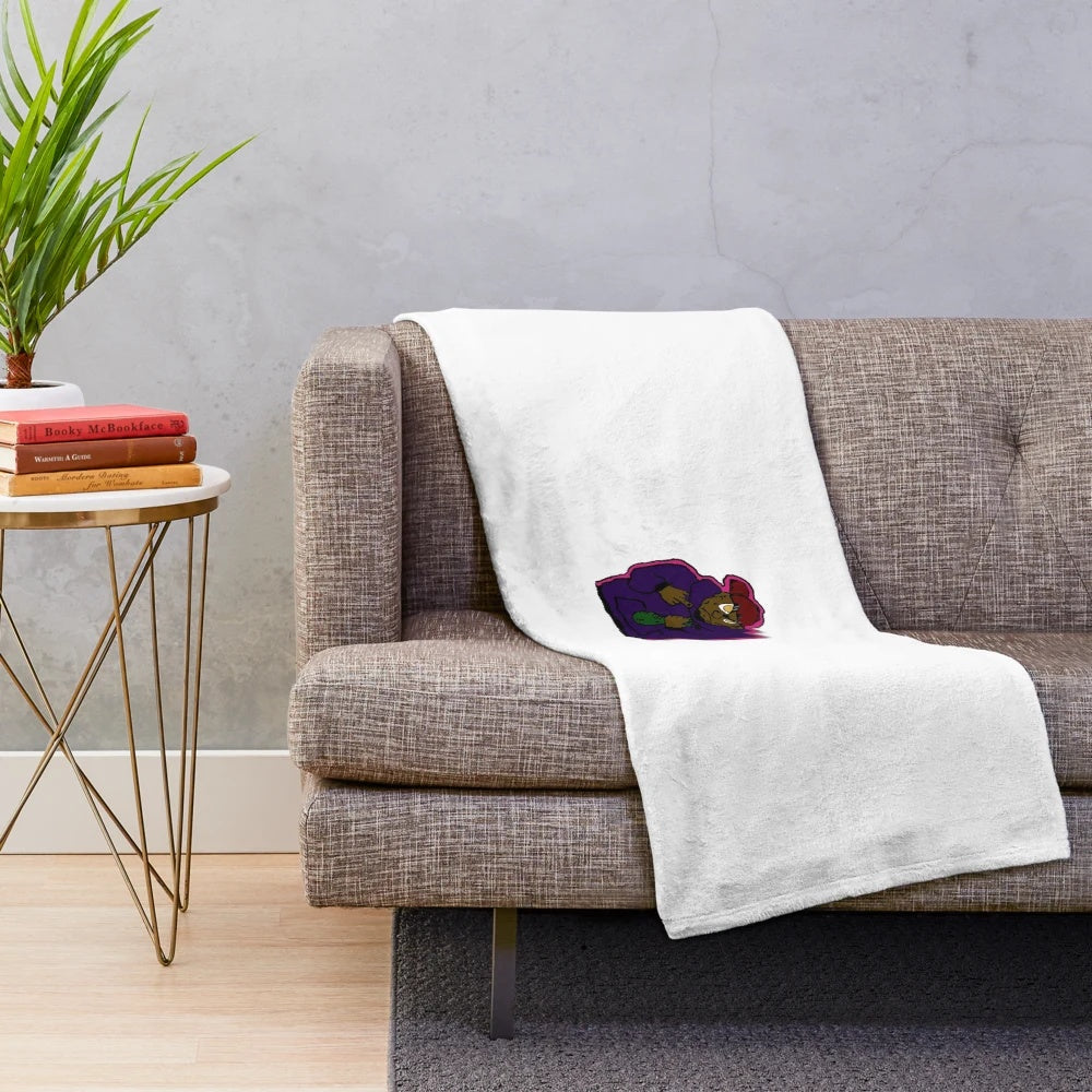 Plush blanket with hand-drawn French street style design