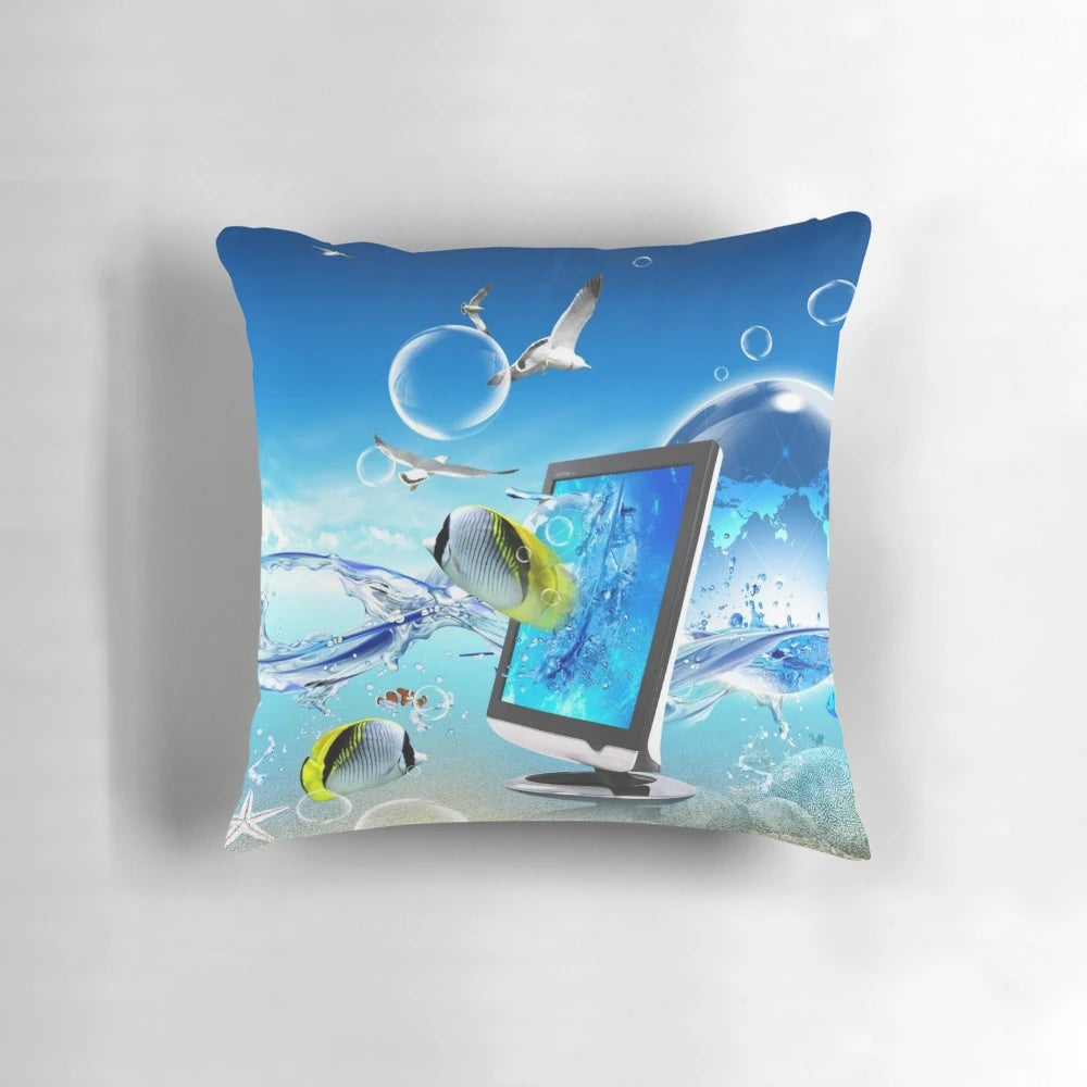 Frutiger Aero Aesthetic Pillow - A Sleek and Comfortable Designer Accent Piece