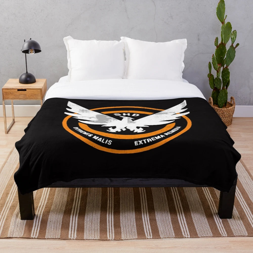 Plush blanket featuring the grunge logo from the video game The Division