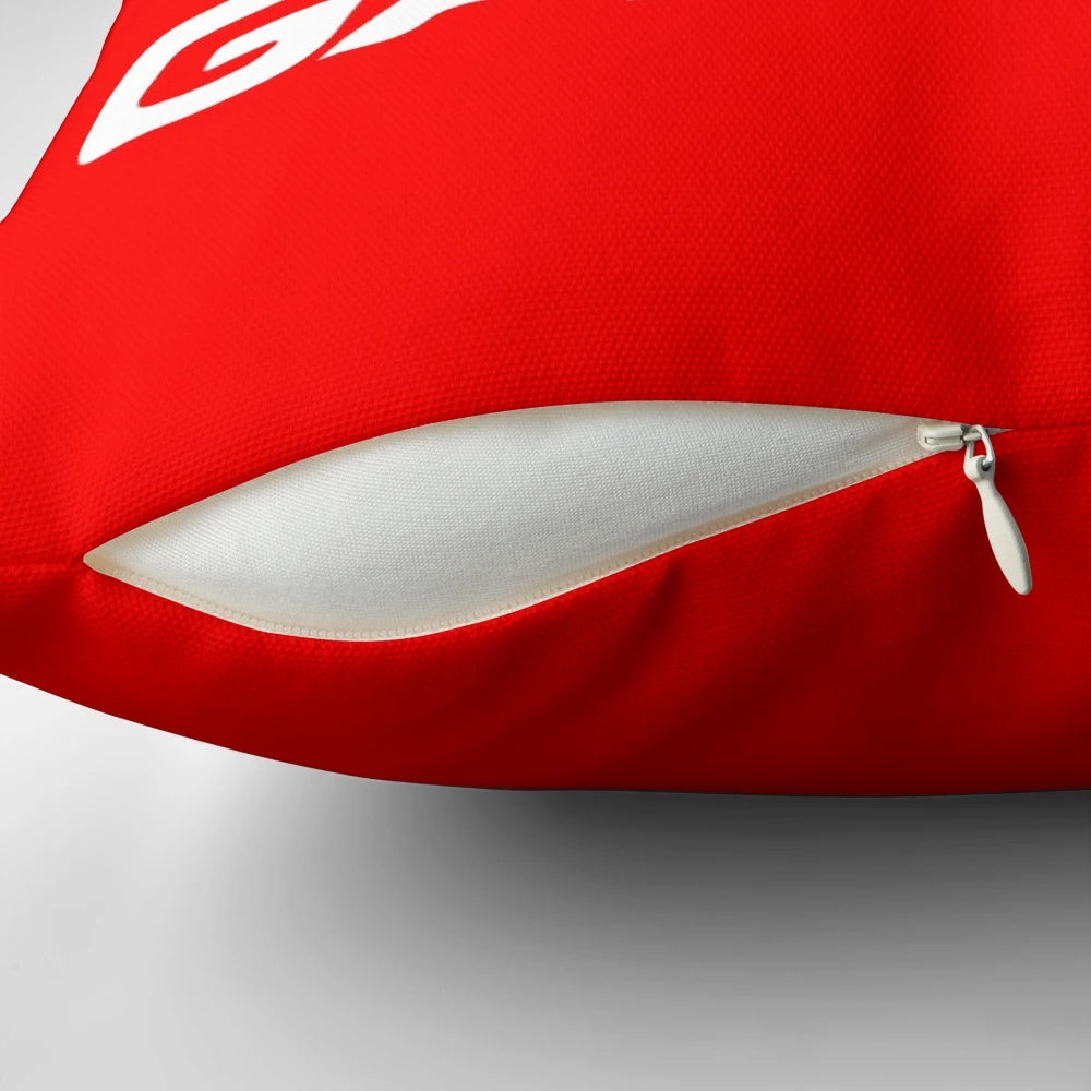Gasgas-inspired motorcycle pillow with the iconic gasgas logo and symbol