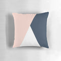 Geometric blush pink and navy blue decorative pillow