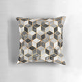 A modern black and white geometric cube patterned throw pillow