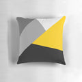 Geometric gray, yellow, and black modern throw pillow