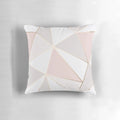 Geometric pink and gray decorative throw pillow