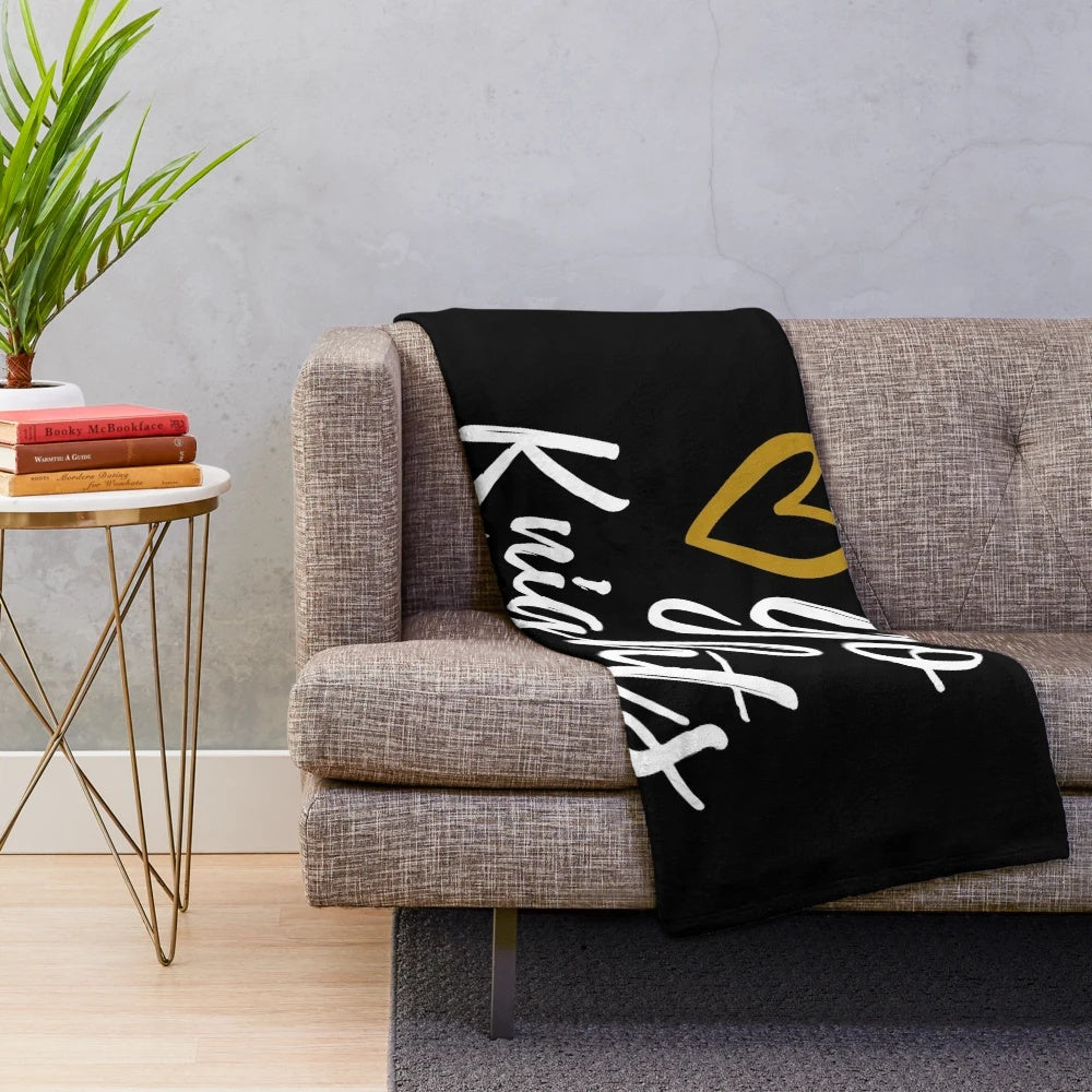 Go Knights plush blanket featuring the UCF logo and colors