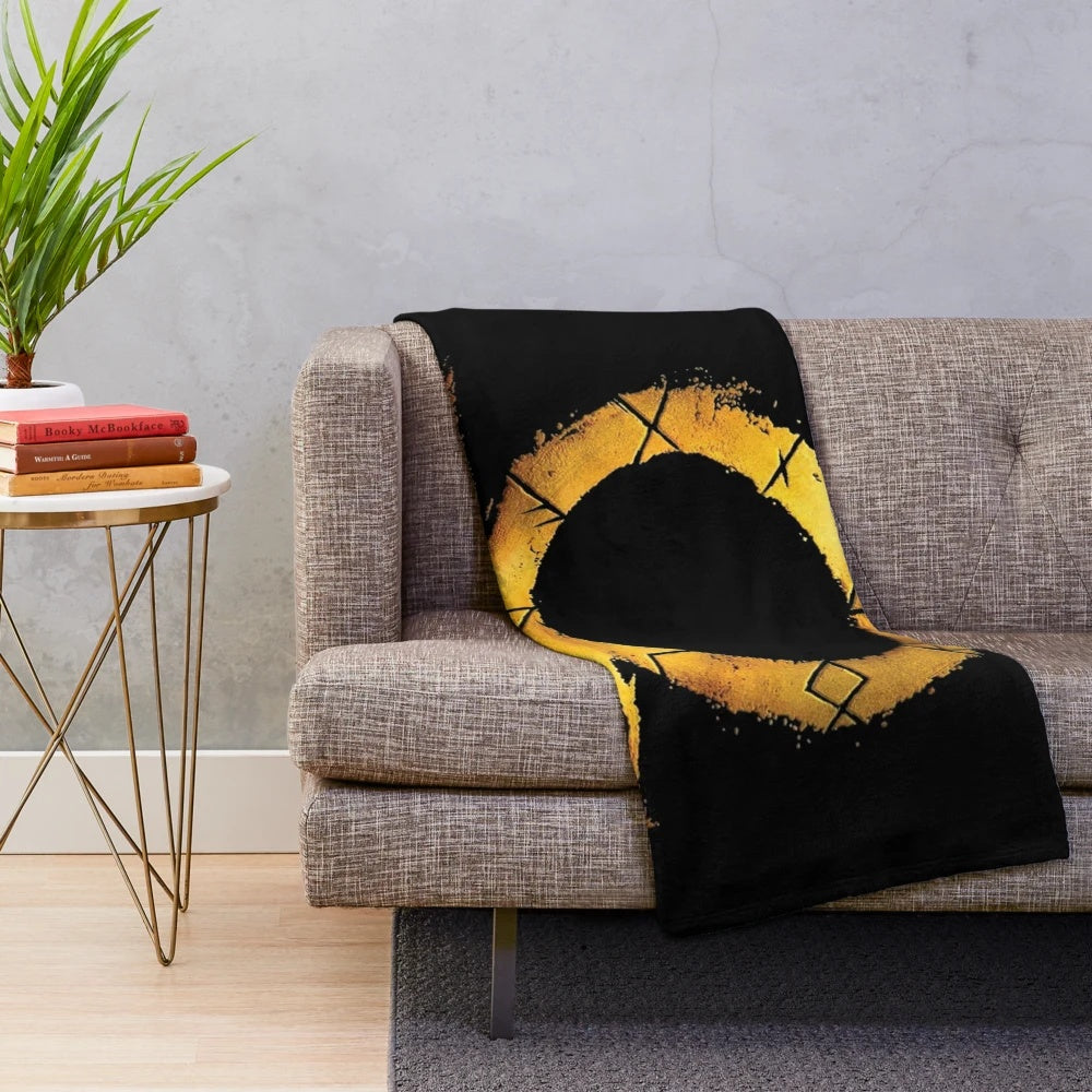 God of War Ragnarok Plush Blanket with Golden Logo