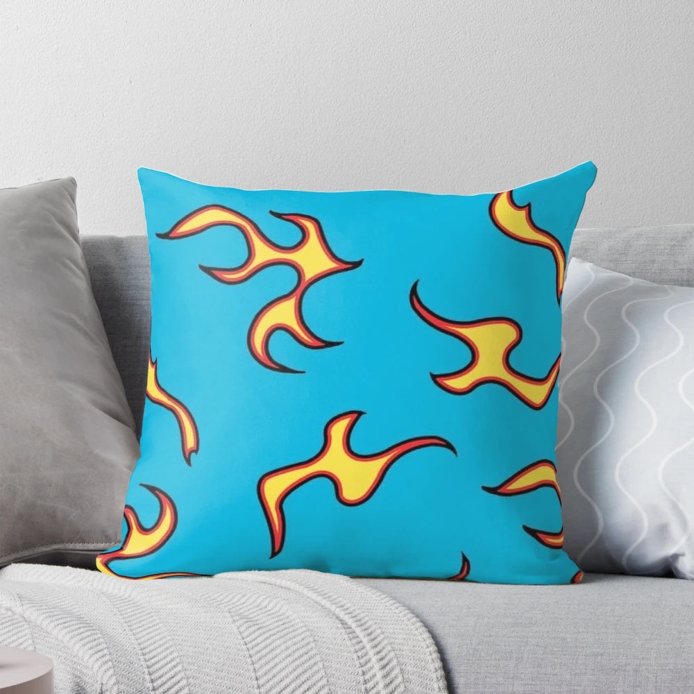Golf Wang Blue Flames Flognaw Motors Design Pillow featuring Tyler the Creator's iconic artwork