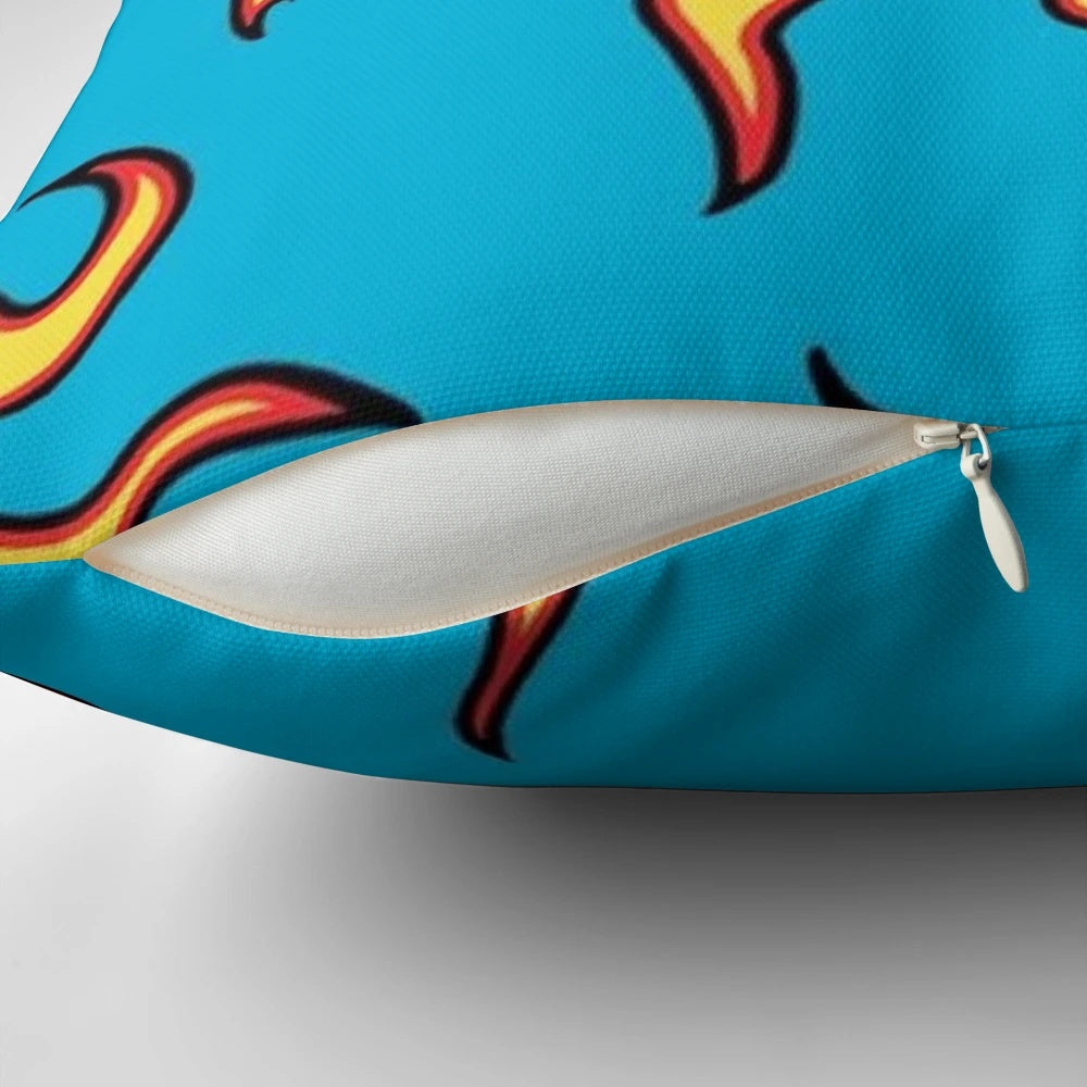 Golf Wang Blue Flames Flognaw Motors Design Pillow featuring Tyler the Creator's iconic artwork