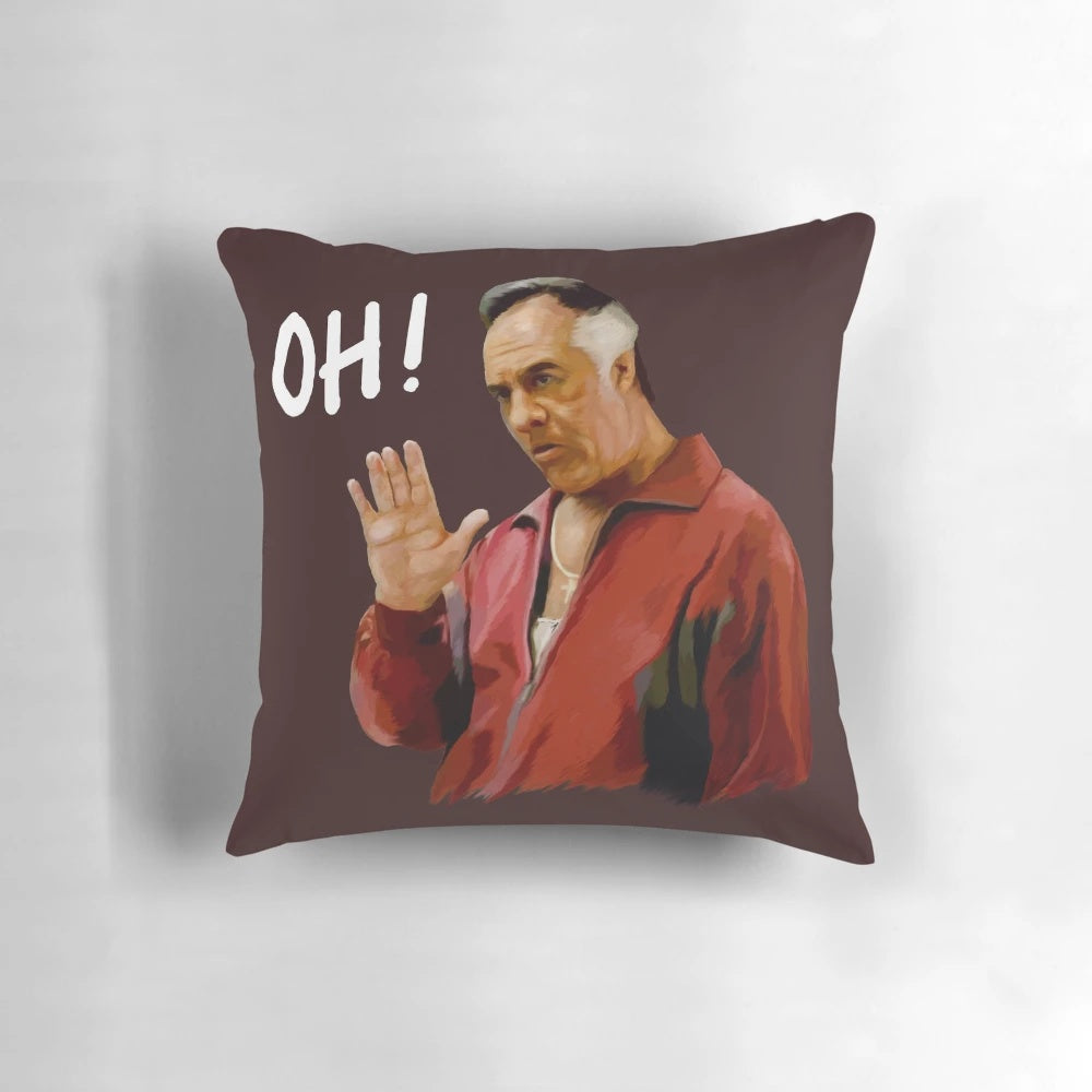 Monochrome graphic design pillow with a goth, punk, and alternative music inspired style