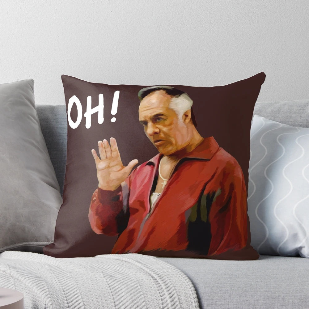 Monochrome graphic design pillow with a goth, punk, and alternative music inspired style