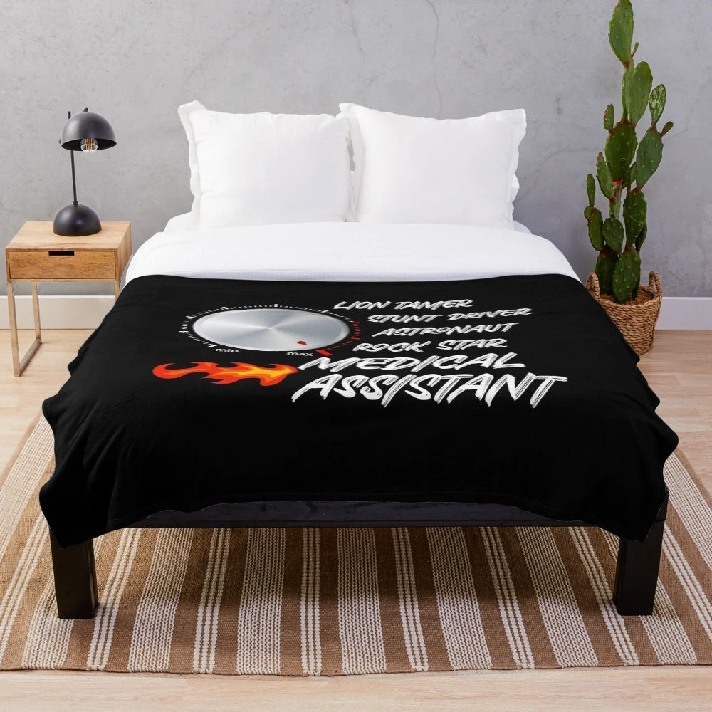 Funny and cool plush blanket for medical assistants