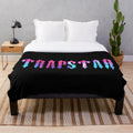 Plush blanket with a graphic print design