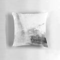 Gray abstract art pillow with minimalist brush stroke design