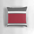 Gray and red striped decorative throw pillow for modern home decor