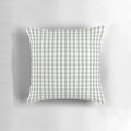 Gray, green, and white gingham patterned decorative pillow