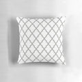 Gray Moroccan quatrefoil pattern decorative pillow